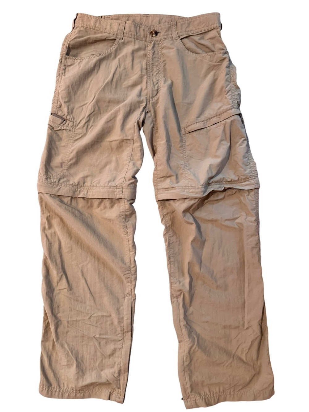 Exofficio Convertible Cargo Hiking Pants Mens 30x30 Khaki Zip Off Insect Shield